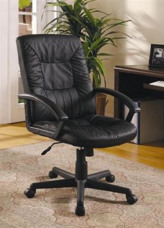 Black Plush Seating Office Chair w/Gas Lift & Padderd Arms