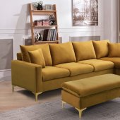 LCL-021 Sectional Sofa in Gold Velvet
