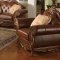 Becky Traditional Sofa in Leather & Fabric w/Optional Items