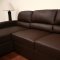 Brown Faux Leather Convertible Sofa Bed Sectional