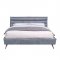 Doris Bed BD00563Q in Gray Leather by Acme w/Optional Nightstand