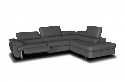 Piagge Motion Sectional Sofa Slate Gray Leather by Beverly Hills