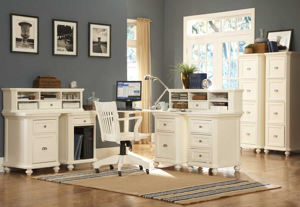 8891 Hanna White Home Office Desk by Coaster with Options - Click Image to Close