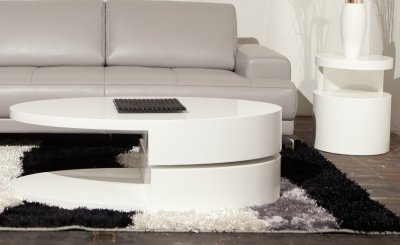 Ergo Coffee Table by Beverly Hills in White High Gloss w/Options