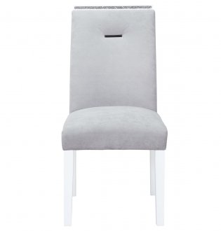 Monaco Dining Chairs Set of 4 in Light Gray Velvet by Global