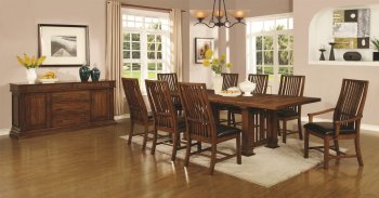 105451 Beaumont Dining Table in Brown by Coaster w/Options [CRDS-105451 Beaumont]