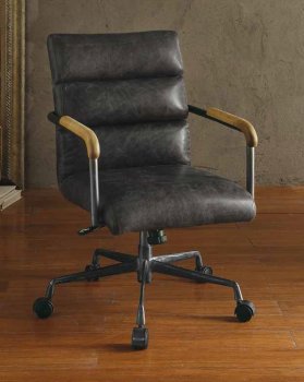 Harith Office Chair 92415 Antique Slate Top Grain Leather - Acme [AMOC-92415 Harith]