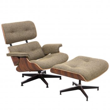 Zane Lounge Chair & Ottoman Set EL35OTW in Oatmeal by LeisureMod [LMCC-EL35OTW-Zane Oatmeal]