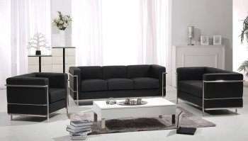 F02 Nube Sofa in Black Leather by At Home w/Options [AHUS-F02 Nube Black]