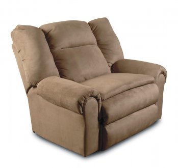 Tan Padded Micro Suede Traditional Recliner