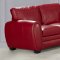 Red Bonded Leather Contemporary Sofa & Loveseat Set w/Options
