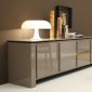 Light Brown Finish Contemporary Buffet With Spacious Cabinets