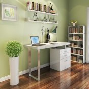 A18 Modern Office Desk by J&M in White High Gloss