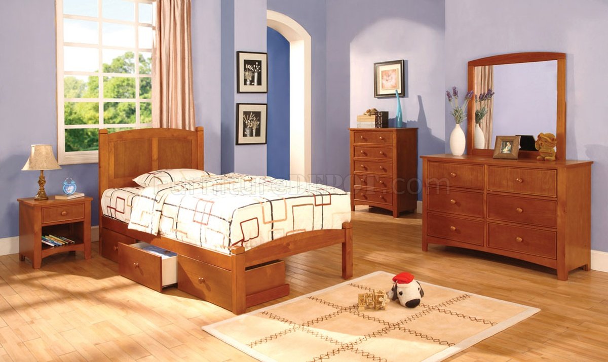 CM7903OAK Cara Kids Bedroom in Oak w/Platform Bed & Options - Click Image to Close