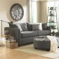 Highlands Charcoal Fabric Contemporary Sofa w/Optional Items