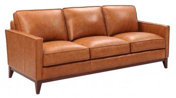 Newport Sofa & Loveseat Set Leather Italia in Camel w/Options [LIS-6394-Newport Camel]