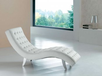 White, Red, Brown, Beige or Black Vinyl Modern Chaise Lounger [AECL-7900 White]