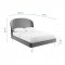 Mira Upholstered Platform Queen Bed in Gray Velvet by Modway