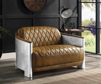 Sedna Loveseat LV01985 in Brown Top Grain Leather by Acme