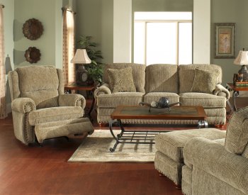 Sand Chenille Fabric Modern Sofa & Loveseat Set w/Optional Items [JFS-4293 Bradford]
