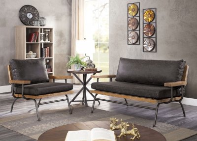 Santiago Accent Loveseat CM-AC6077GY in Dark Gray Leatherette