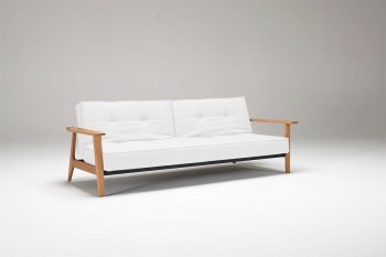 Splitback Sofa Bed in White w/Frej Arms by Innovation w/Options [INSB-Splitback-588-Frej]