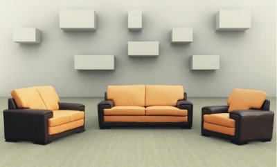 Two-Tone Modern Living Room Set with Sleeper Sofa