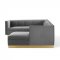 Sanguine Sectional Sofa in Gray Velvet by Modway