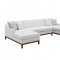Valiant Sectional Sofa LV01881 in Ivory Chenille Fabric by Acme