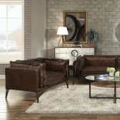 Porchester Sofa 52480 in Distressed Chocolate Leather by Acme