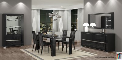 Armonia Diamond Black Dining Table by At Home USA w/Options