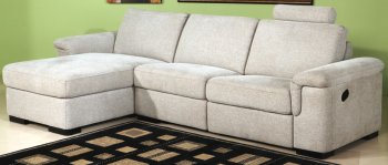 Beige Fabric Modern Sectional Sofa w/Motion Loveseat [CYSS-BALDWIN]
