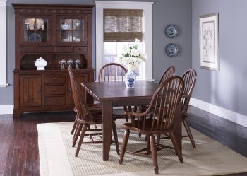 Rustic Cherry Finish Formal Dining Room Table w/Options [LFDS-77-DR-T4408-C6050 Treasures]