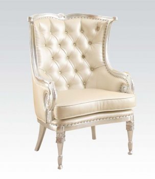 59122 Pawnee Accent Chair in Beige Leatherette by Acme [AMCC-59122 Pawnee]