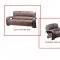 3 Piece Contemporary Charcoal Leather Living Room Set
