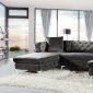 Gail Sectional Sofa 664 in Grey Velvet Fabric by Meridian