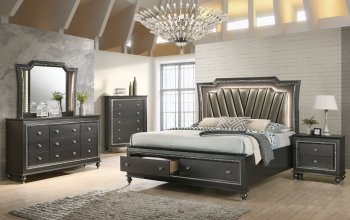 Kaitlyn Bedroom 27280 in Metallic Gray & PU by Acme w/Options [AMBS-27280-Kaitlyn]