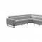 2787 Power Motion Sectional Sofa in Light Gray Leather by ESF