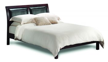 Cappuccino Finish Modern Leather Upholstery Bed [LSB-MADISON BED]