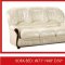 Off White Leather Modern 43 Sofa by ESF w/Options & Wood Framing