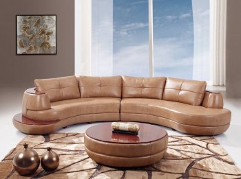 U918-Honey Sectional Sofa Bonded Leather by Global Furniture USA [GFSS-U918 Honey]
