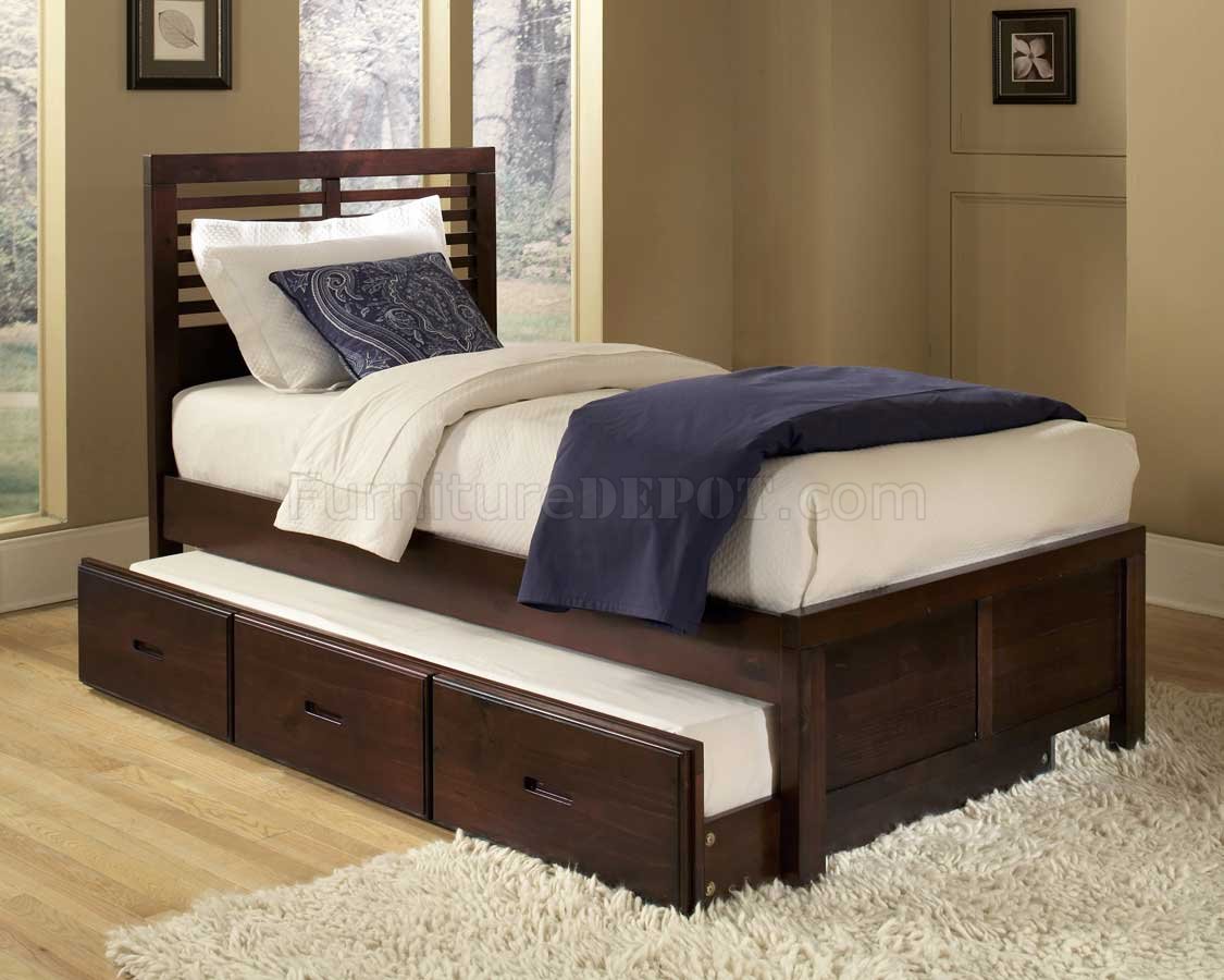 Cherry 1348 Paula Captain's Bed w/Trundle or Storage Boxes - Click Image to Close