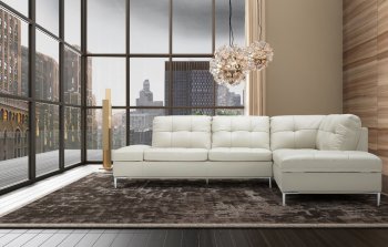 Leonardo Sectional Sofa in Silver Grey Leather by J&M w/Storage [JMSS-Leonardo Silver Grey]