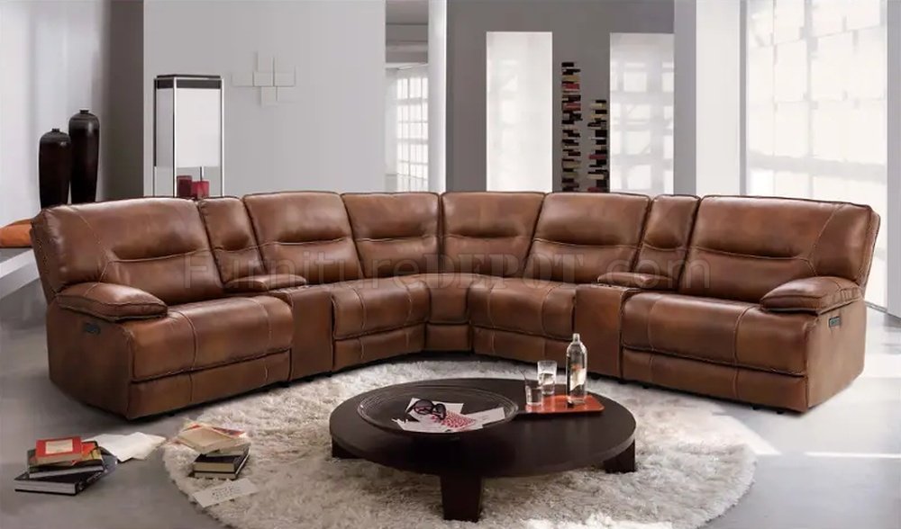 70048 Power Motion Sectional Sofa Brown