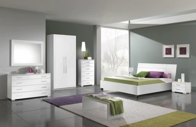 Panarea Bedroom in White by ESF w/Optional Momo Casegoods
