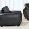 Black Bonded Leather Sofa & Loveseat Set w/Optional Chair