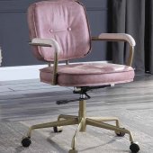 Siecross Office Chair OF00400 in Pink Top Grain Leather by Acme