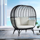 Penelope Patio Lounge Chair OT01099 in Cream & Black by Acme