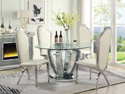 Noralie Dining Table DN00717 by Acme w/Optional Beige PU Chairs