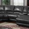 U1953 6pc Motion Sectional Sofa Black Bonded Leather by Global